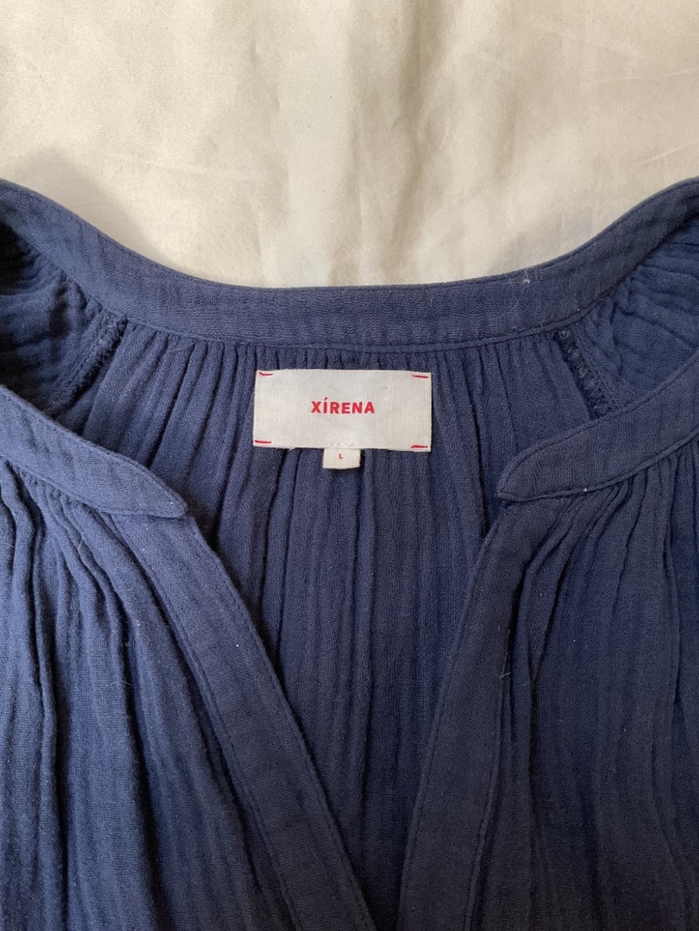 Xirena Navy Cotton Gauze Blouse Top - Picture 5 of 8